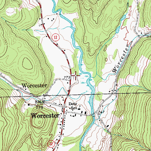 Topographic Map of Mountain Cemetery, VT