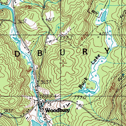 Topographic Map of Woodbury Town Forest, VT