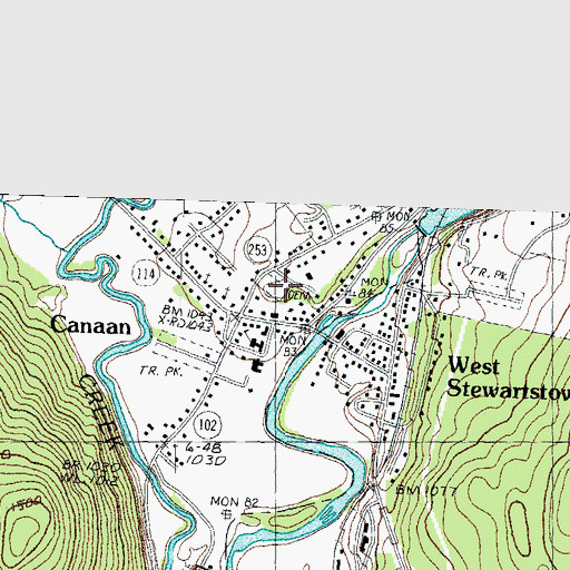 Topographic Map of Canaan Village Cemetery, VT