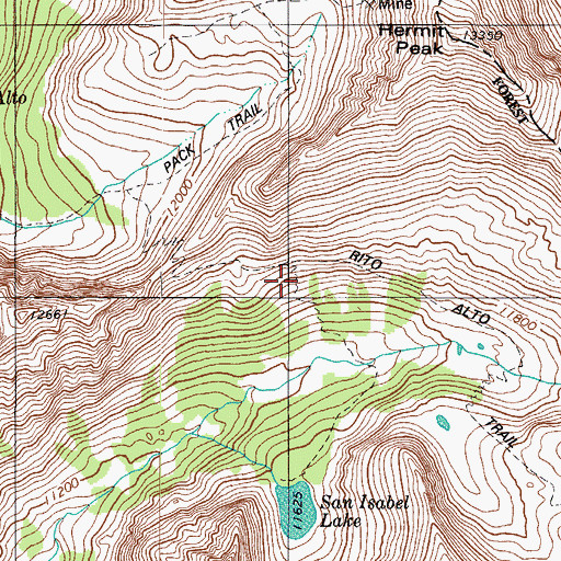 Topographic Map of Rito Alto Trail, CO