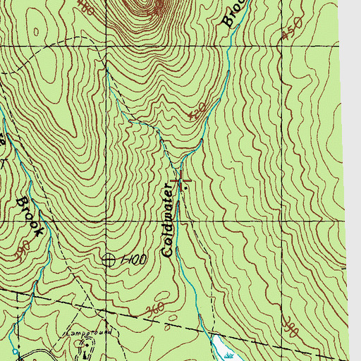 Topographic Map of Coldwater Brook Trail, VT