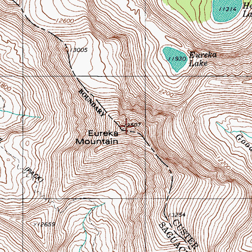 Topographic Map of Eureka Mountain, CO