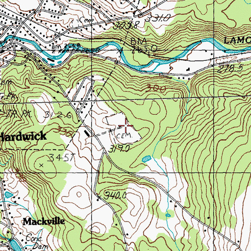 Topographic Map of Fairview - Saint Roberts Cemetery, VT