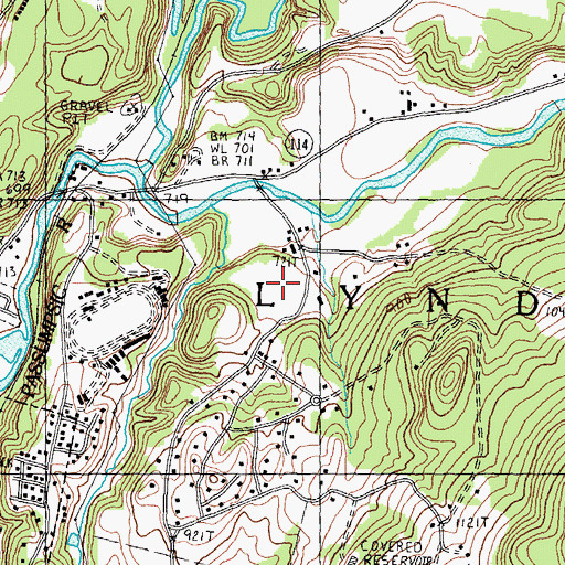 Topographic Map of Lyndon Town School, VT