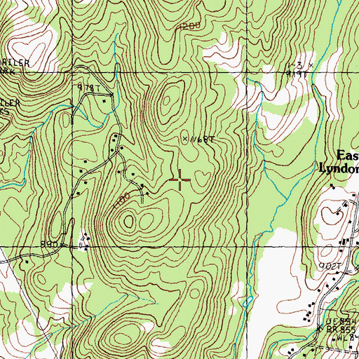 Topographic Map of Lyndon Outing Club Ski Area, VT