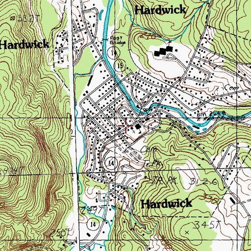 Topographic Map of United Church, VT