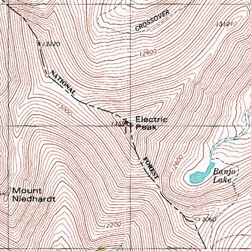 Topographic Map of Electric Peak, CO