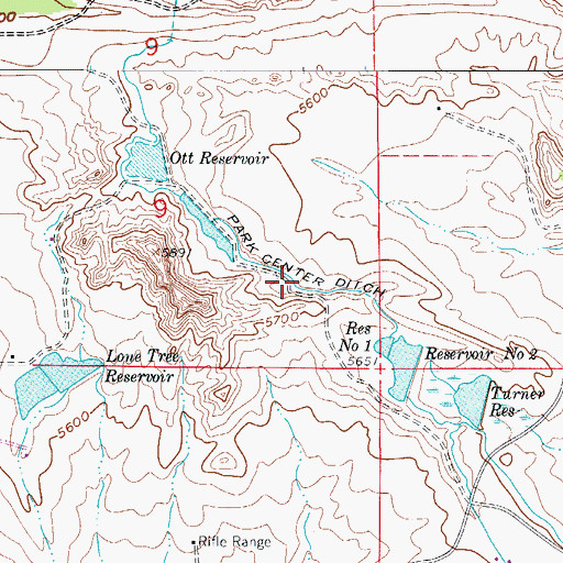 Topographic Map of Park Center Pitch, CO