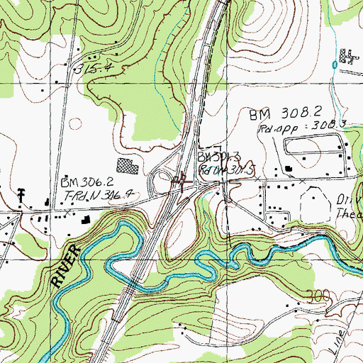 Topographic Map of Interchange 28, VT