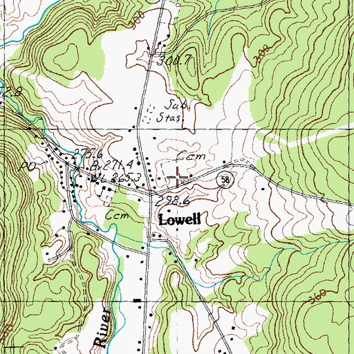 Topographic Map of Mountainview Cemetery, VT
