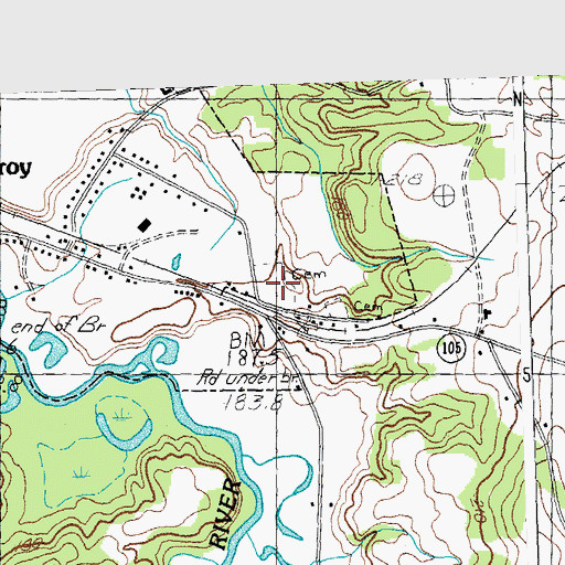 Topographic Map of North Troy Cemetery, VT