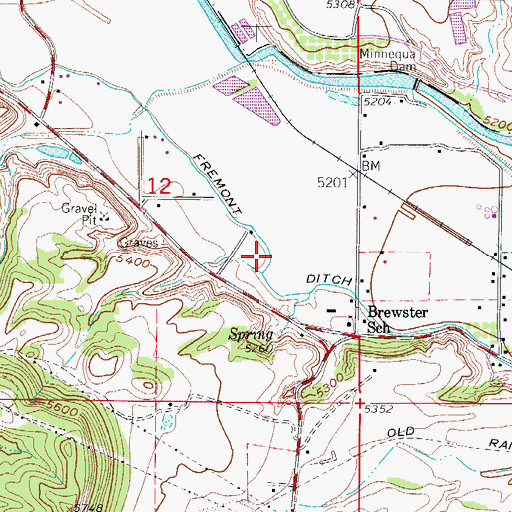 Topographic Map of Freemont Ditch, CO