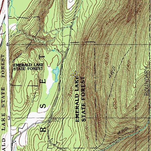 Topographic Map of Emerald Lake State Forest, VT