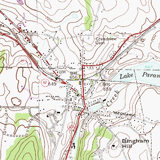 Topographic Map of North Bennington Post Office, VT