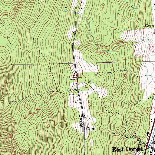 Topographic Map of Old Catholic Cemetery, VT