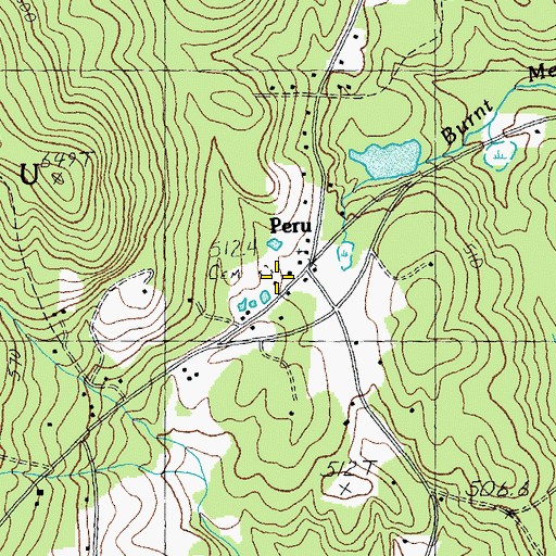 Topographic Map of Peru Town Center, VT