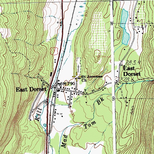 Topographic Map of Saint Jeromes Episcopal Church, VT