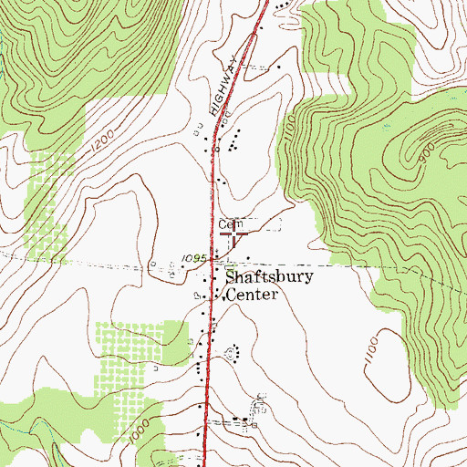Topographic Map of Shaftsbury Center Cemetery, VT