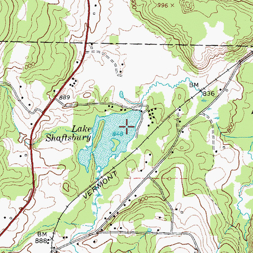 Topographic Map of Vermont Healing Springs (historical), VT