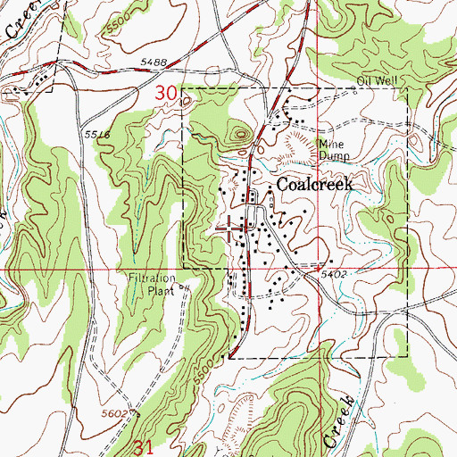 Topographic Map of Coal Creek, CO
