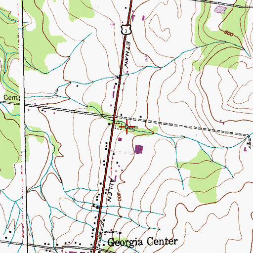 Topographic Map of Davis Cemetery, VT