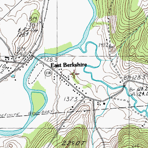 Topographic Map of East Berkshire Congregational Cemetery, VT
