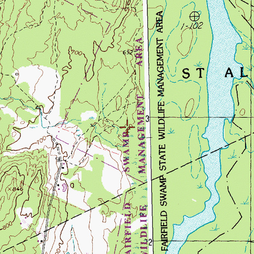 Topographic Map of Fairfield Swamp State Wildlife Management Area, VT
