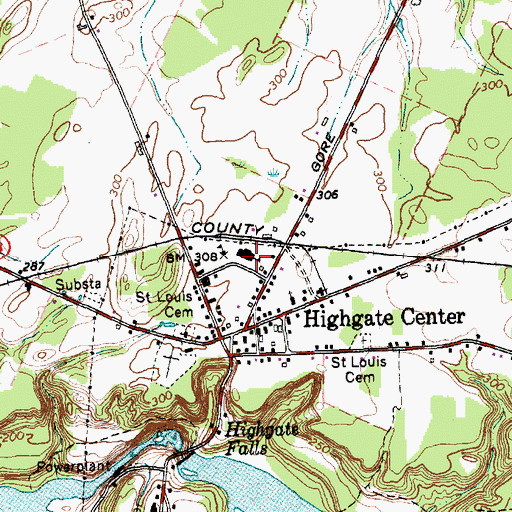 Topographic Map of Highgate Elementary School, VT