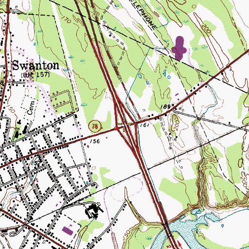 Topographic Map of Interchange 21, VT