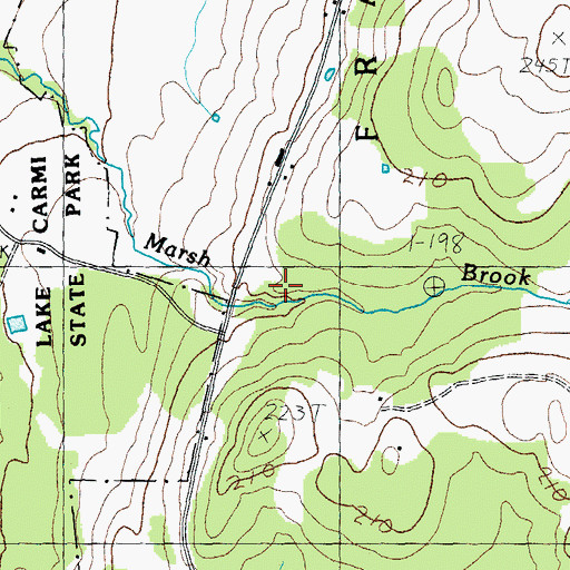 Topographic Map of Marsh Cemetery, VT