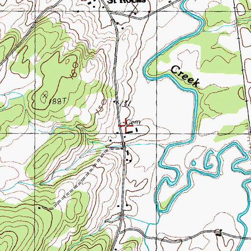 Topographic Map of Saint Rocks Cemetery, VT