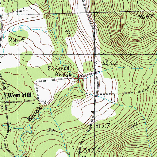 Topographic Map of West Hill Covered Bridge, VT