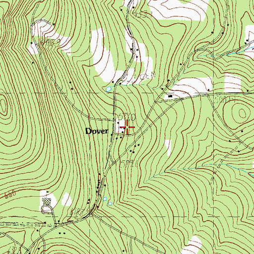Topographic Map of Dover Town Hall, VT