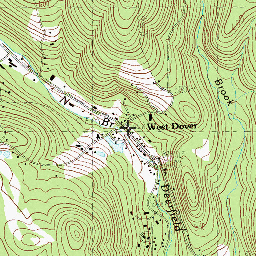 Topographic Map of Dover Town Offices, VT