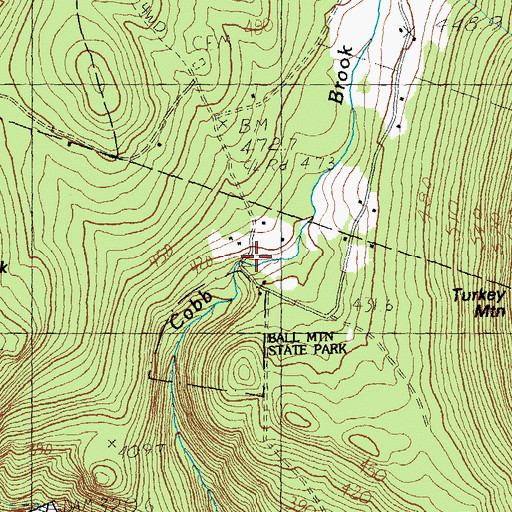 Topographic Map of Hamilton Falls Trail, VT
