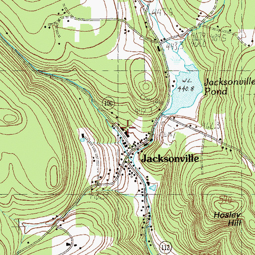 Topographic Map of Jacksonville Post Office, VT
