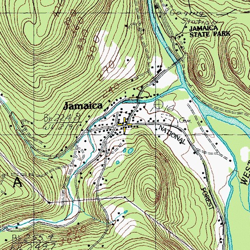 Topographic Map of Jamaica Memorial Free Public Library, VT