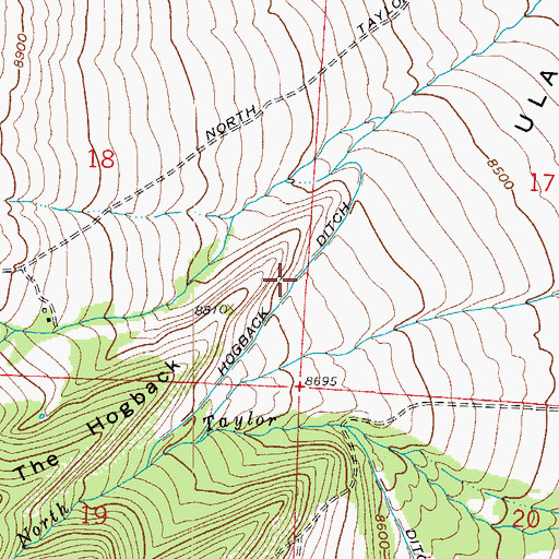 Topographic Map of Hogback Ditch, CO