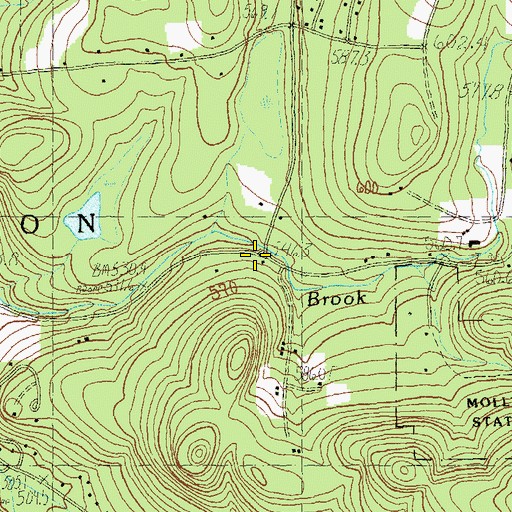 Topographic Map of Raponda Turn, VT