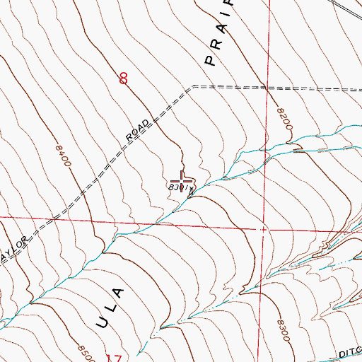 Topographic Map of Ula Prairie, CO