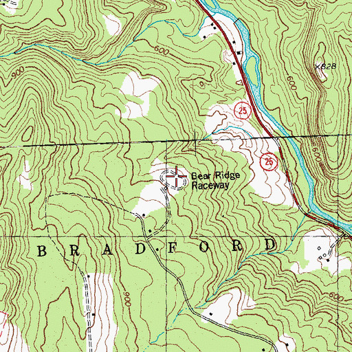 Topographic Map of Bear Ridge Raceway, VT