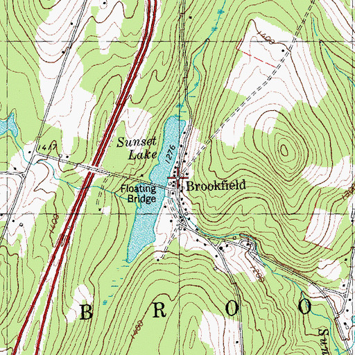 Topographic Map of Brookfield Historic District, VT