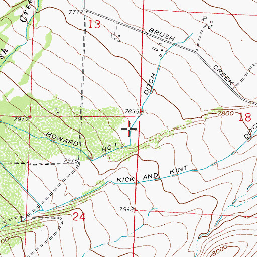 Topographic Map of Howard Number 1 Ditch, CO