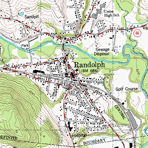 Topographic Map of Depot Square Historic District, VT