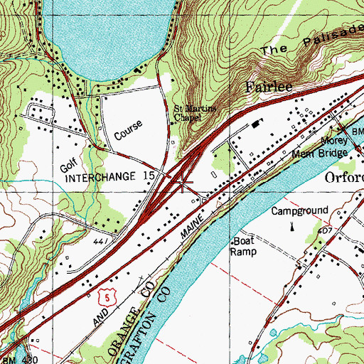 Topographic Map of Interchange 15, VT