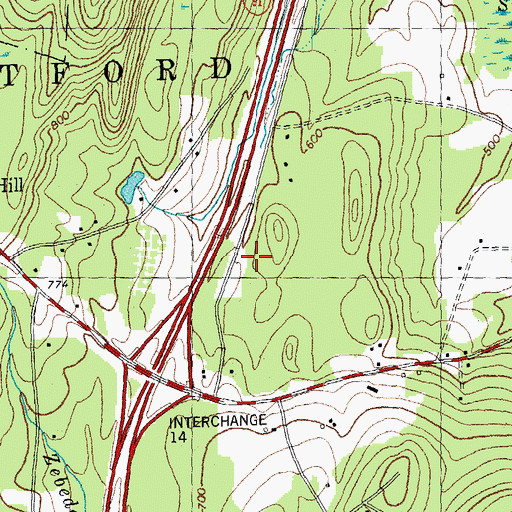 Topographic Map of Rest N'Nest Campground, VT