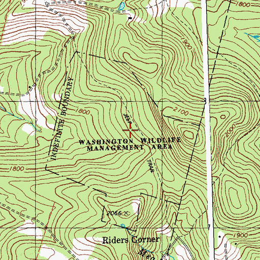Topographic Map of Washington Wildlife Management Area, VT