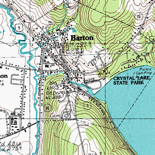 Topographic Map of Barton Baptist Church, VT