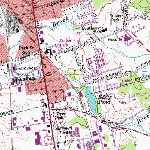 Topographic Map of Brookside Trailer Park, VT