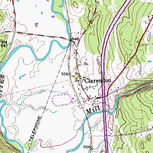 Topographic Map of Clarendon Flats Cemetery, VT